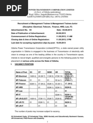 optcl recruitment 2013 admit card