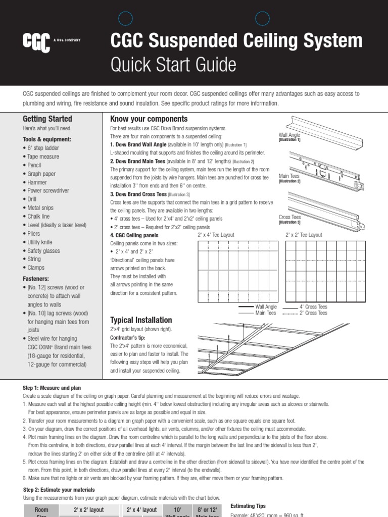 Cgc Ceilings Quick Start Guide Eng Framing Construction Ceiling