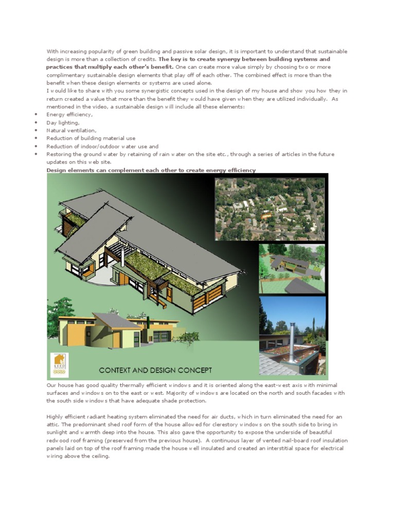 Synergistic Sustainable Home Design | PDF | Window | Building Insulation