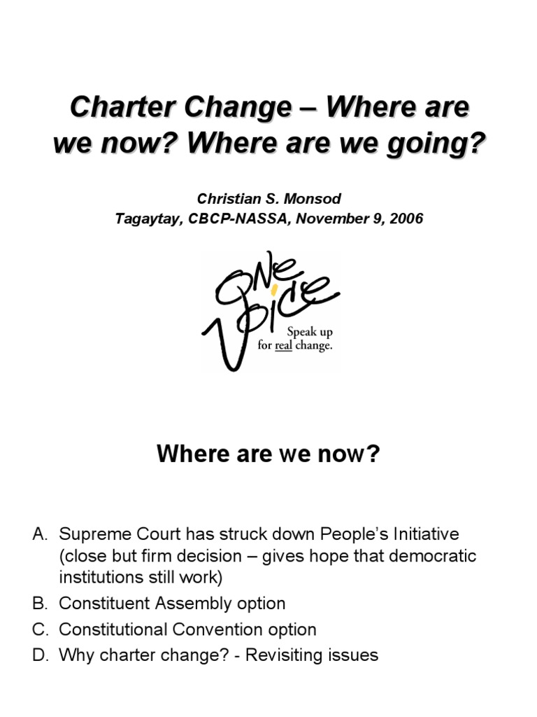 Charter Change: Current Status and Future | PDF | Parliamentary System ...