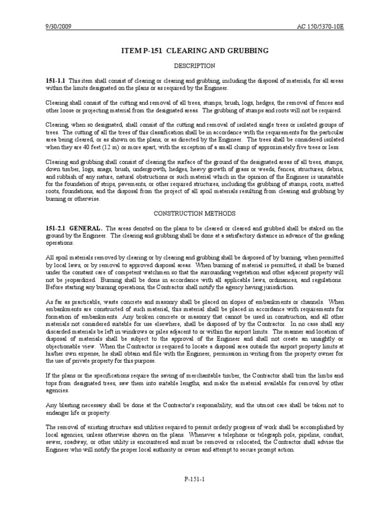 Clearing and Grubbing | Download Free PDF | Foot (Unit) | Trees