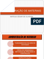 ADMINISTRAÇÃO DE MATERIAIS