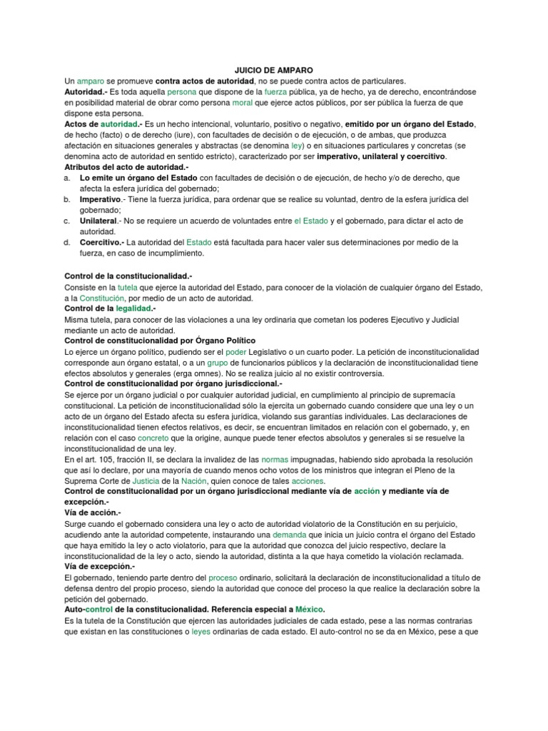 Juicio de Amparo | PDF | Derecho Constitucional | Constitución