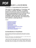 Download Visual Basic 6 by MANOJ SN16431625 doc pdf