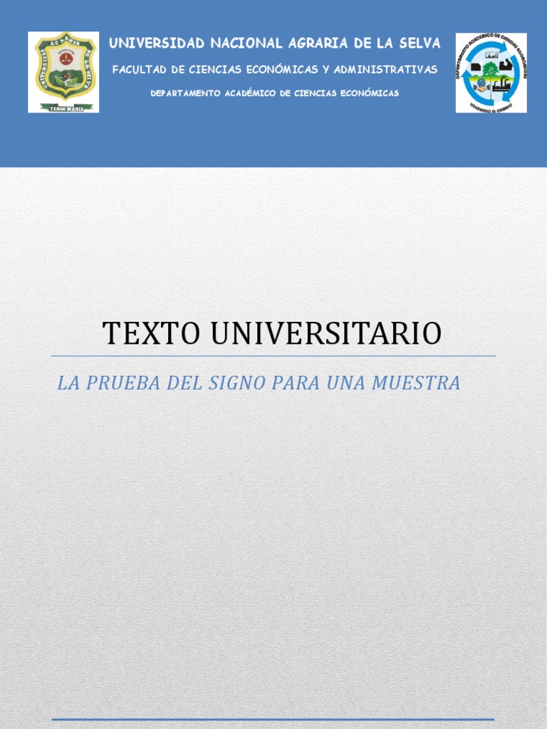 Prueba Del Signo para Una Muestra | PDF | Muestreo (Estadísticas ...
