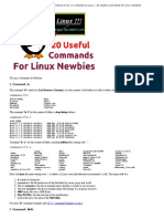 Switching From Windows To Nix or A Newbie To Linux - 20 Useful Commands For Linux Newbies PDF