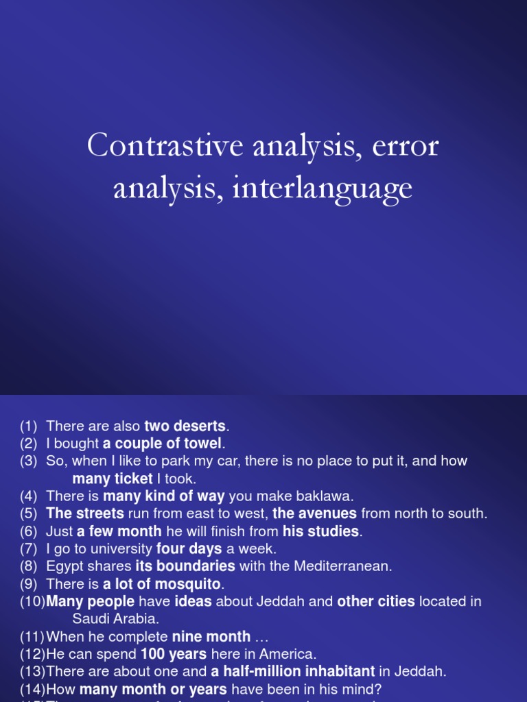 Error Analysis | PDF | Second Language | Neuropsychological Assessment