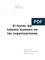 El Factor Del Talento Humano en Las Organizaciones
