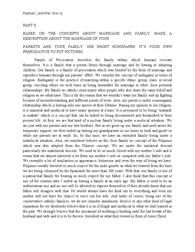 family wedding essay