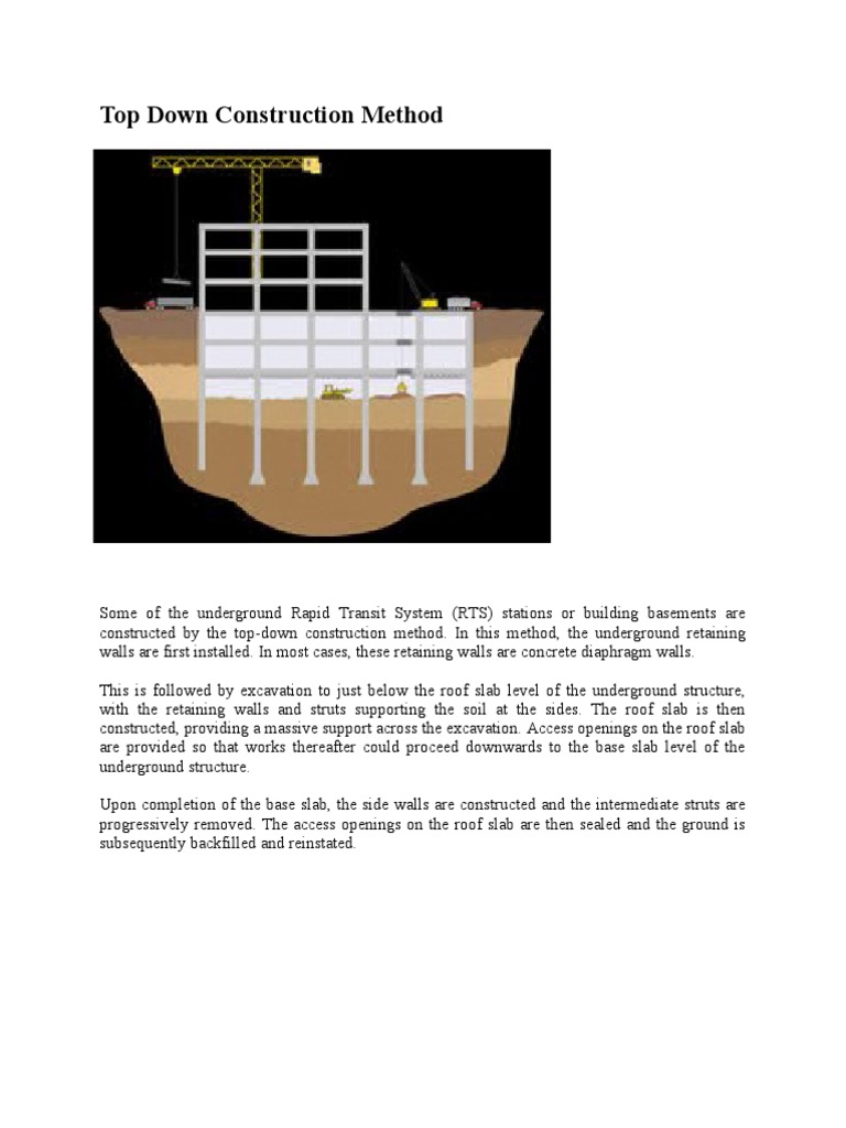 Top Down Construction Method | Download Free PDF | Roof | Economic Sectors