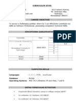 Curriculm Year Semester SPI/Percentage: B.E in Computer Engineering