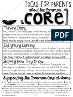 Key Ideas For Parents About The Common Core A Hand Out