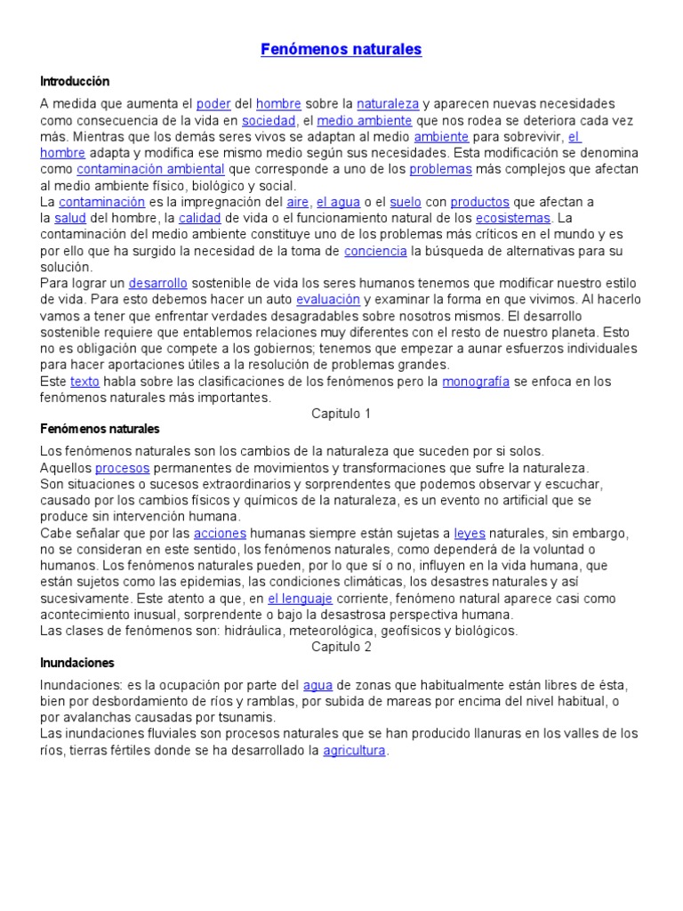 Resumen de Investigación de los Fenómenos Naturales