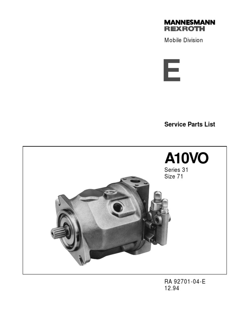 Repuestos Rexroth A10voserie71 31 Piston Pump