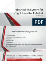 Web Check-In System for Flight Travel for E-Ticket