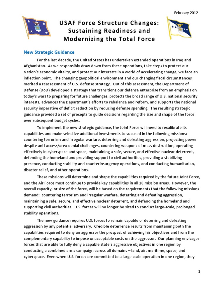 Air Force Budget Cuts and Strategy Shift | PDF | Air National Guard ...