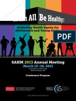 Society For Adolescent Health and Medicine 2013 Annual Meeting Atlanta GA