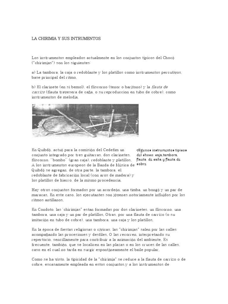 Instrumentos de la Chirimía del Chocó | PDF | Ritmo | Melodía
