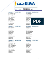 Calendario Liga BBVA 2013-14 PDF