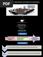 Effectiveness of Training at JW Marriot