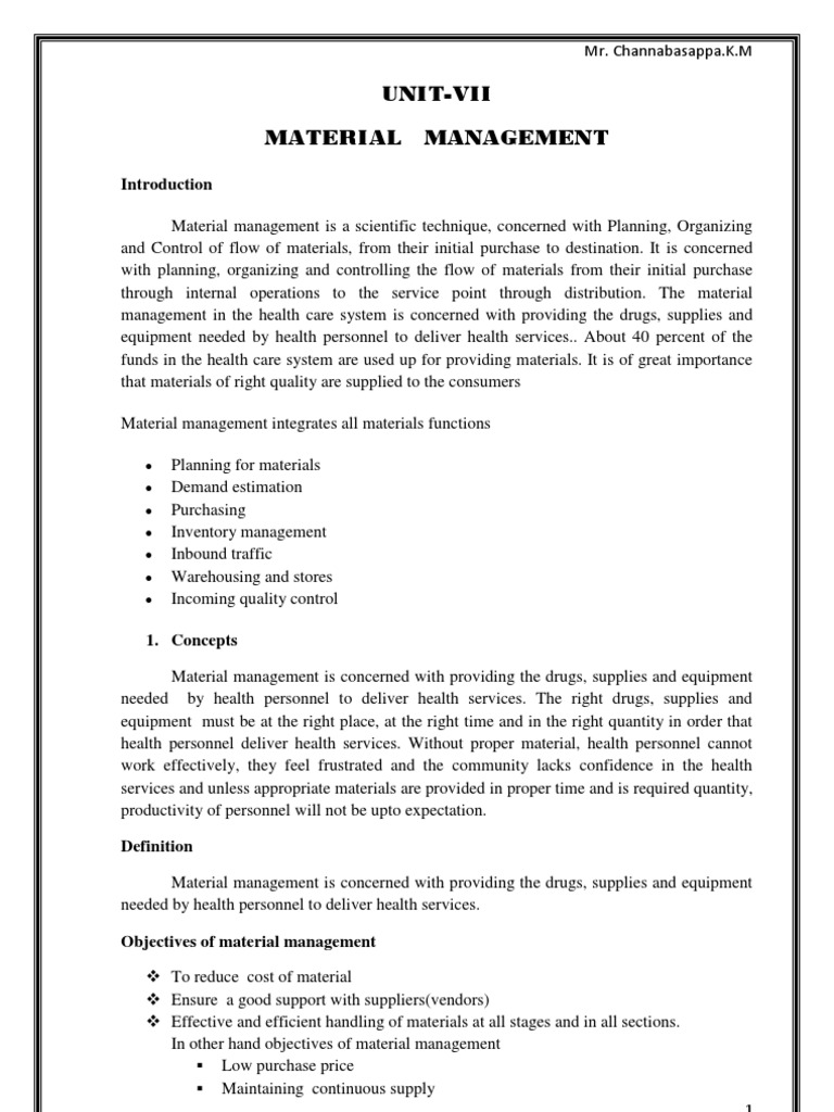 07 Material Management | PDF | Procurement | Inventory