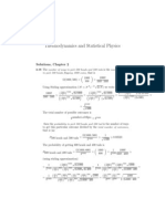 Thermodynamics and Statistical Physics: Solutions, Chapter 2