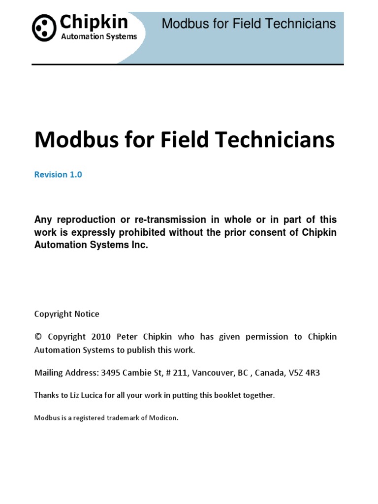 Modbus For Field Technicians | PDF | Computer Data | Computing