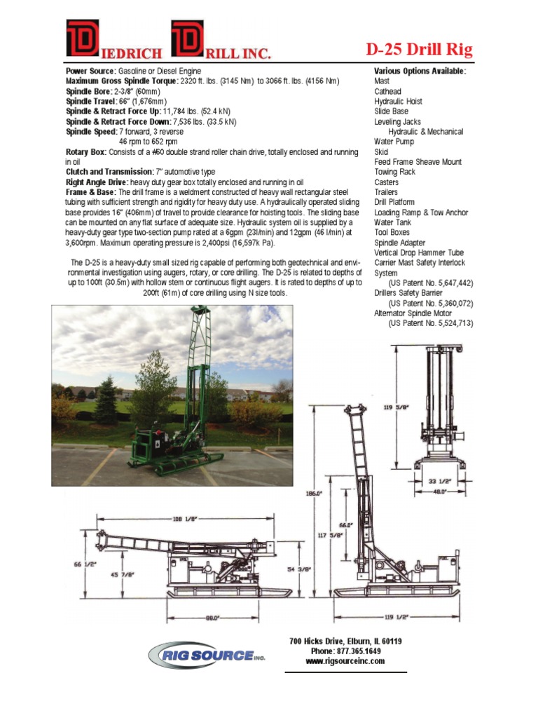 D25 Spec Sheet Drilling Rig Transmission (Mechanics)