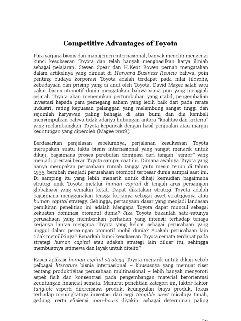Competitive Advantages of Toyota | PDF | Bisnis