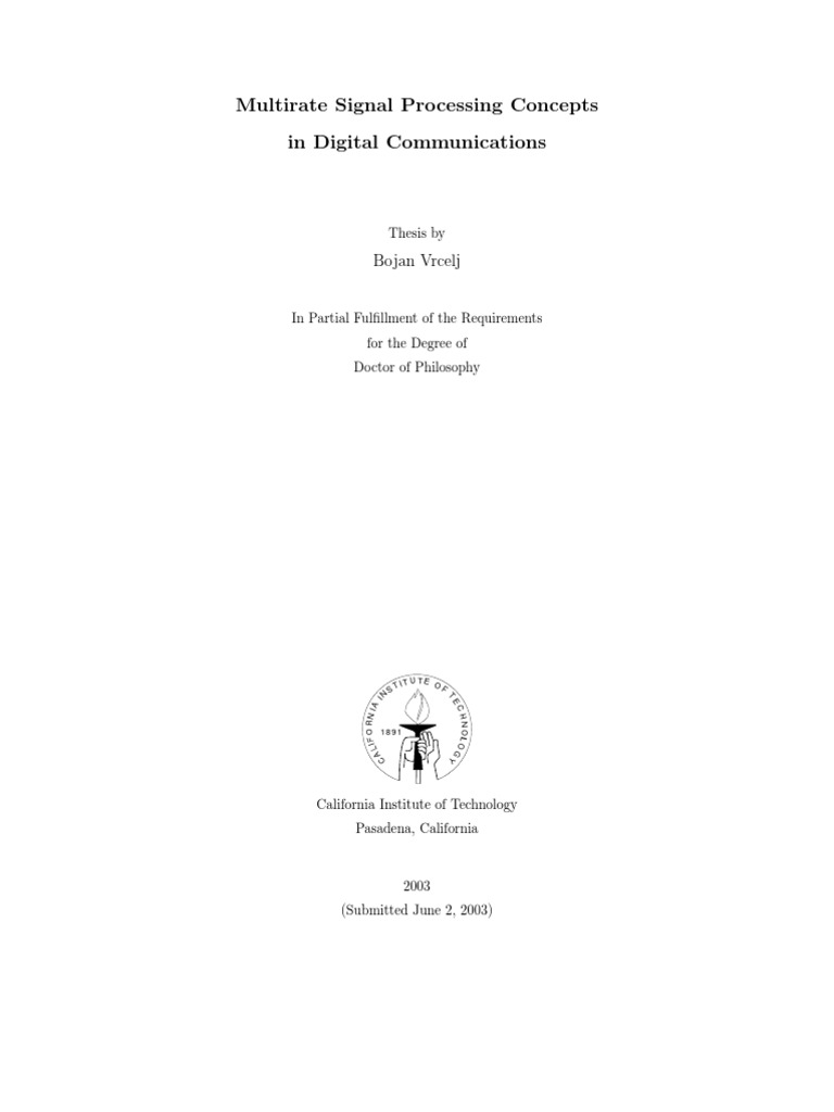Multirate Signal Processing Concepts PDF