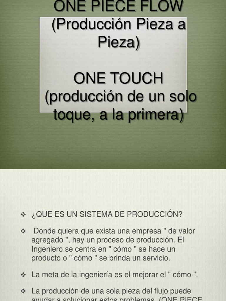 One Piece Flow 2 | PDF | Fabricación e ingeniería | Science