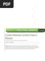 Create Separate Contact Page in Blogger