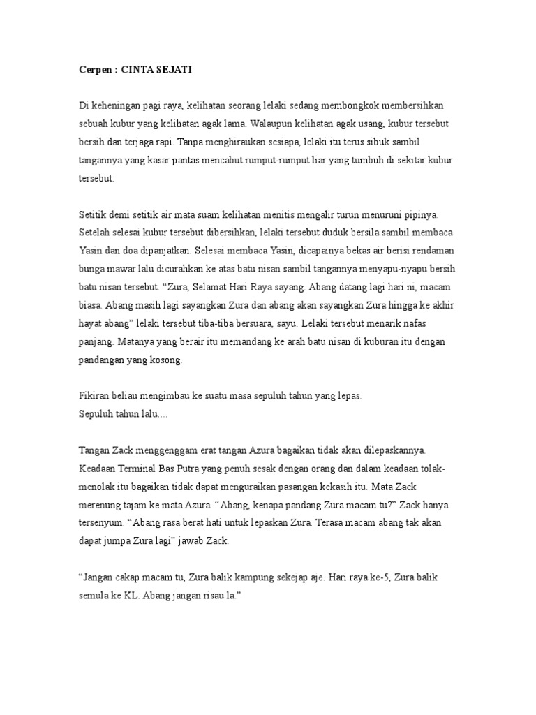 Cerpen Cinta Sejati