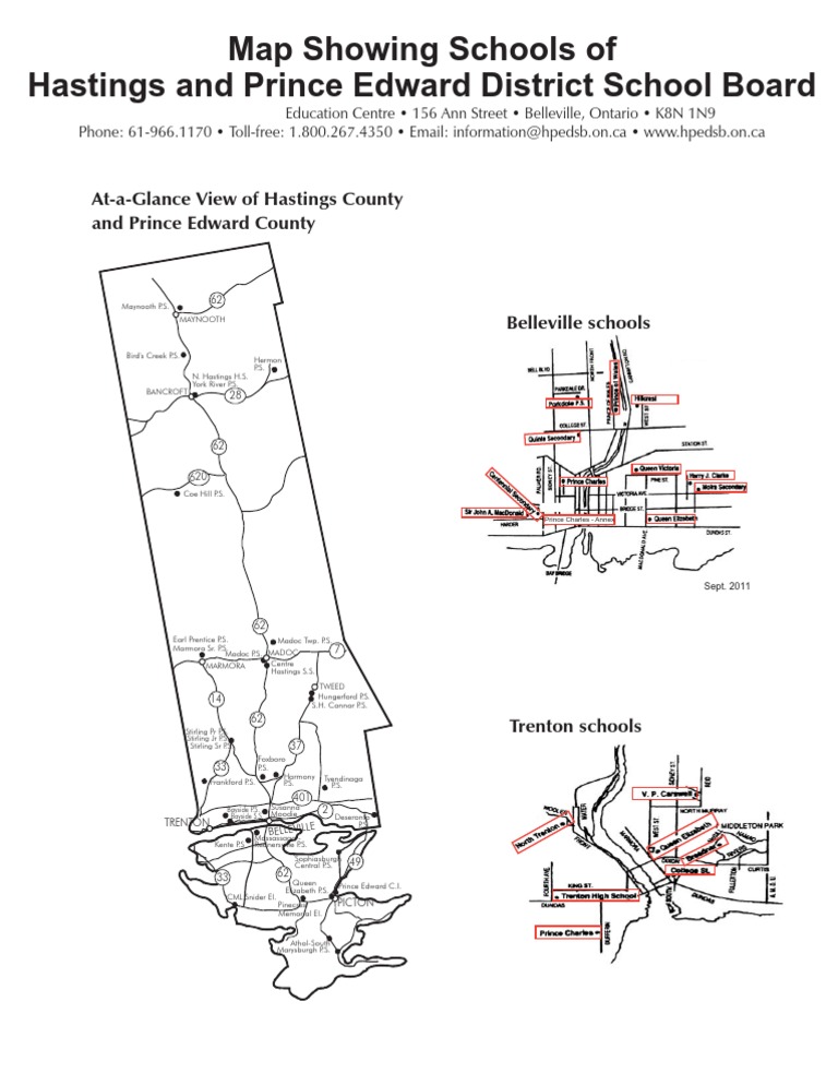 Hastings & Prince Edward Schools Map | PDF | Travel | Social Science