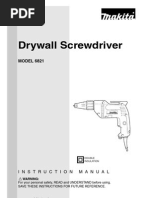 Makita Drywall Screwdriver Model: 6821 