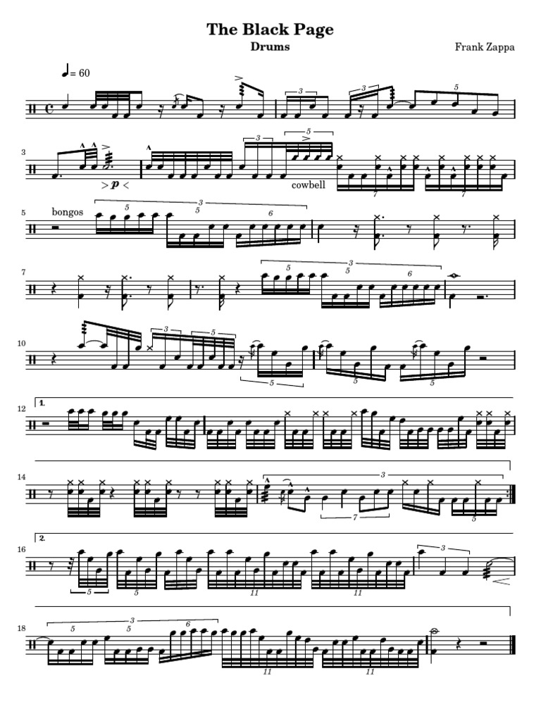 Partitura De The Black Page Zappa PDF