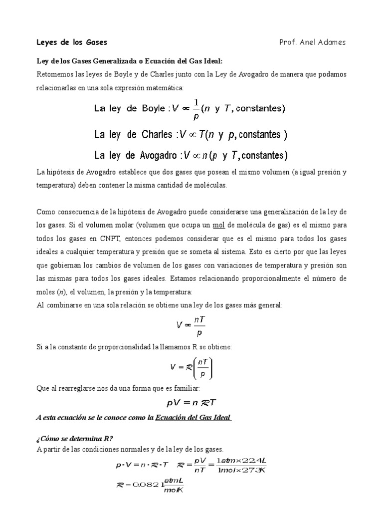 Problemas Gas Ideal | PDF | Gases | Mole (Unidad)