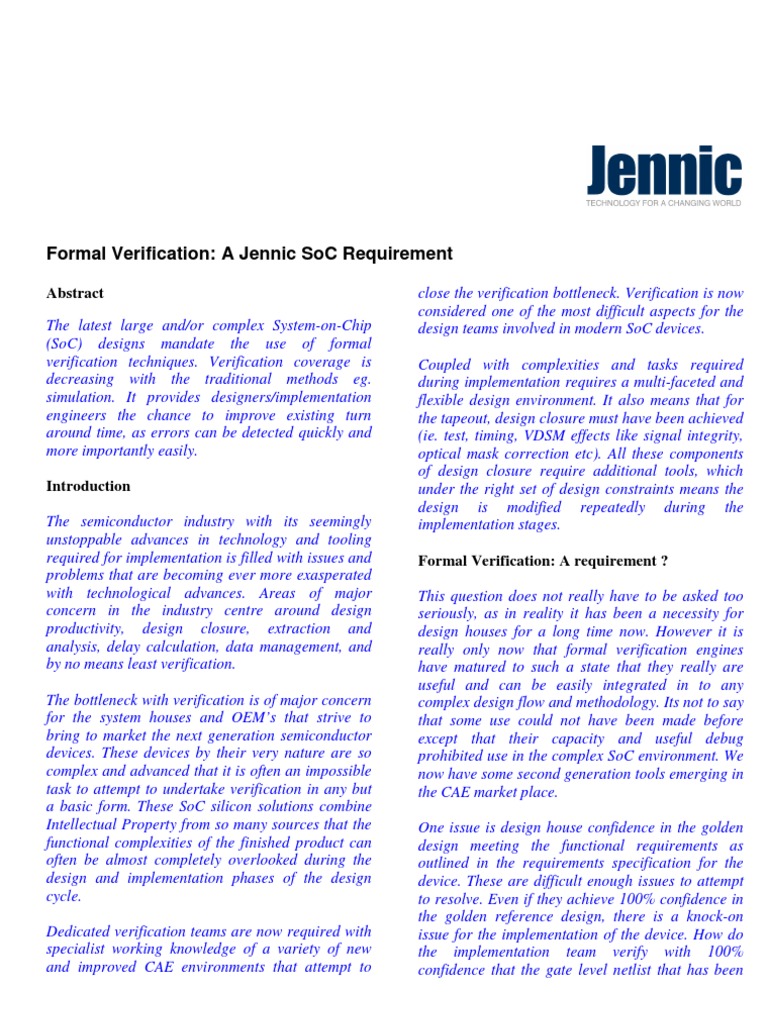 03 Formal Verification | PDF | Formal Verification | System On A Chip