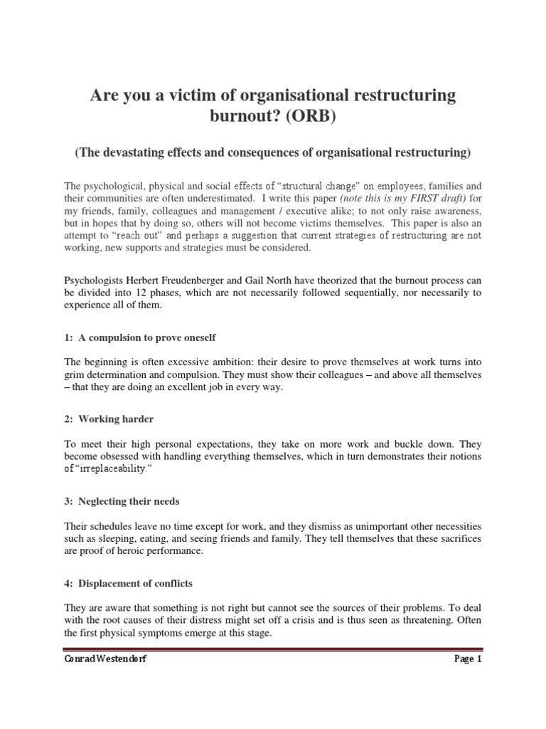 Understanding Organizational Restructuring Burnout | PDF | Occupational ...