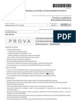 FCC 2011 Tre RN Tecnico Judiciario Area Administrativa Prova PDF