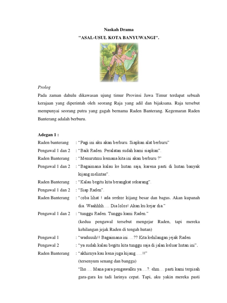 Naskah Drama Asal Usul Kota Banyuwangi