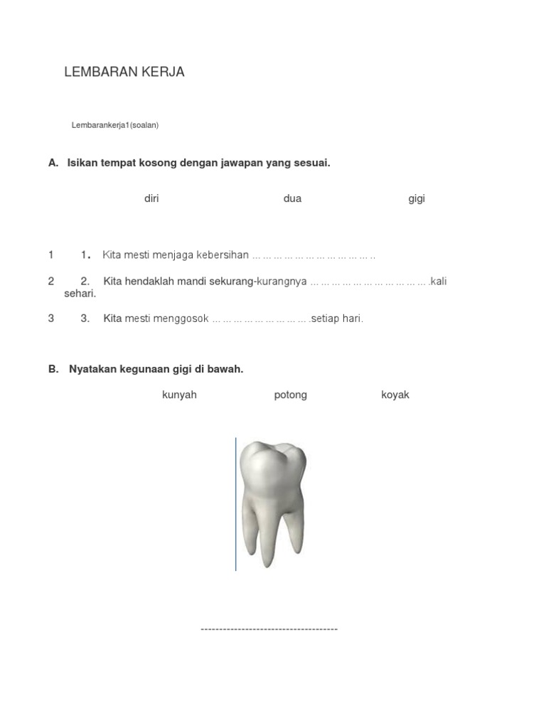 Lembaran Kerja Gosok Gigi Pdf