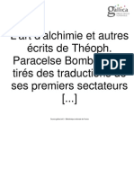 Paracelce l'Art de l'Alchimie