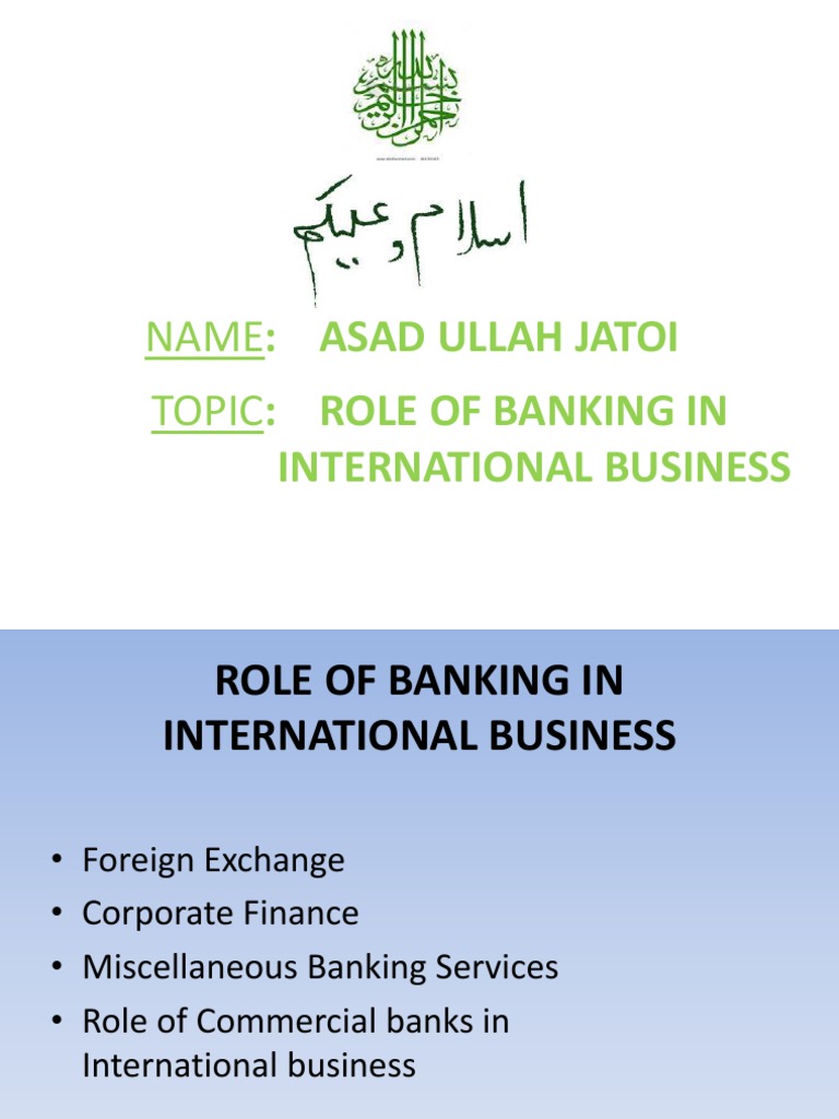 Role of Banking in International Trade | PDF | Foreign Exchange Market ...