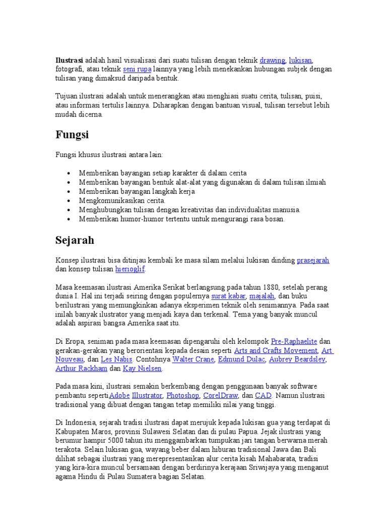 Ilustrasi Adalah Hasil Visualisasi Dari Suatu Tulisan Dengan Teknik ...