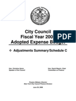 FY 2009 City Council Adopted Expense Budget Schedule C