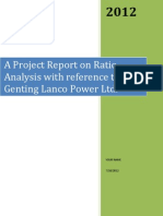 MBA Finance Project Report on Ratio Analysis