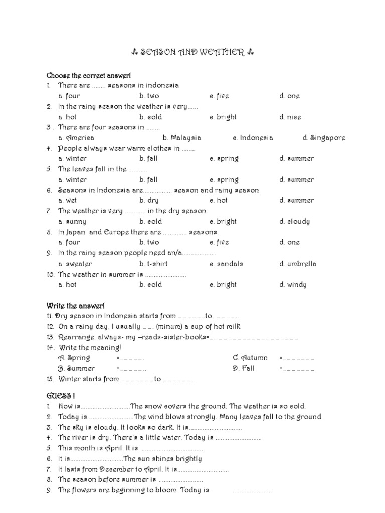 Season And Weather Exercise Autumn Atmospheric Sciences