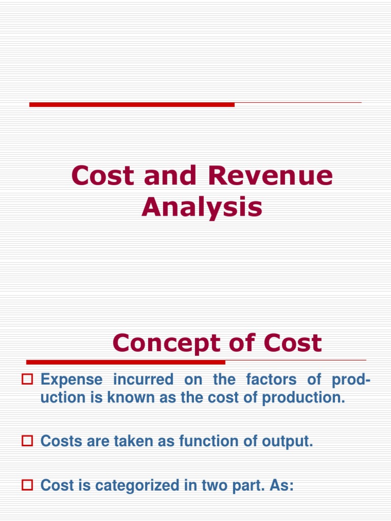 Cost and Revenue Analysis in Economics | PDF | Profit (Accounting ...