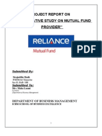 A Project Report On " Comparative Study On Mutual Fund Provider"
